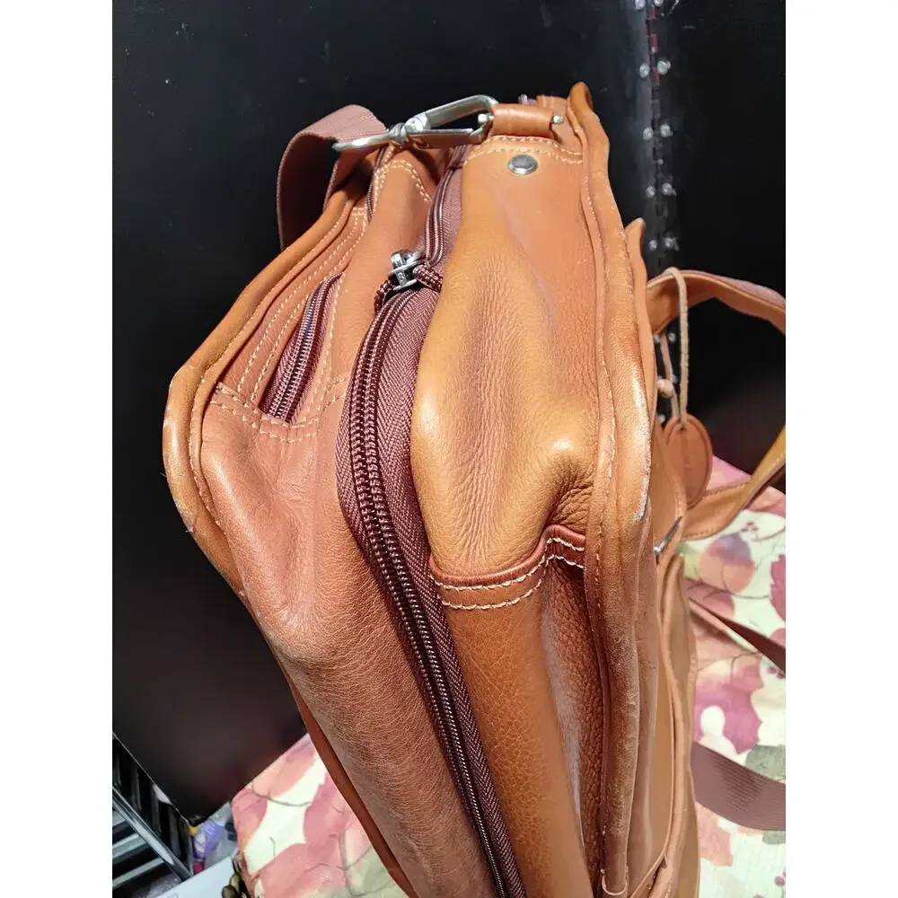 Wilson Leather Vintage Briefcase Messenger Laptop Computer bag Cognac brown